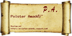 Polster Amadé névjegykártya